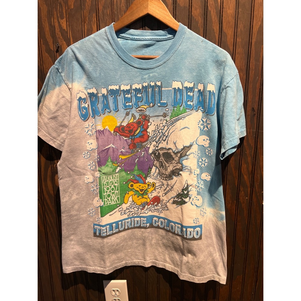 Grateful Dead Telluride Colorado 1987 Dancing Bears Skiing Tie Dye T-Shirt XL